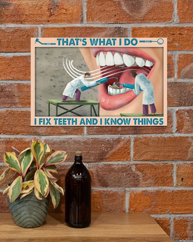 Absolutely Love Dentist That's What I Do I Fix Teeth And I Know Things Poster