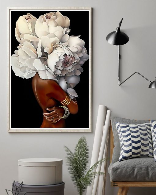 Perfect Floral Head Woman Poster