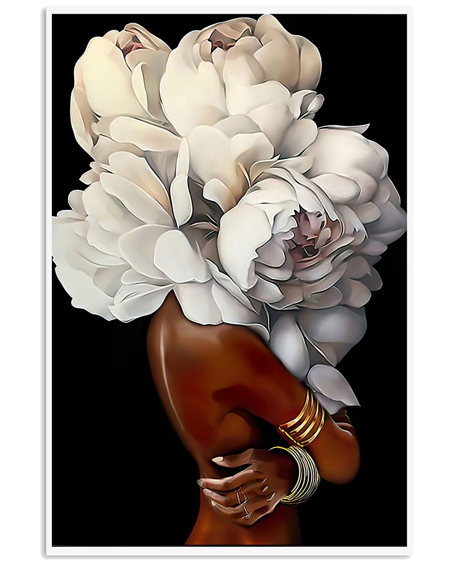 Floral Head Woman Poster