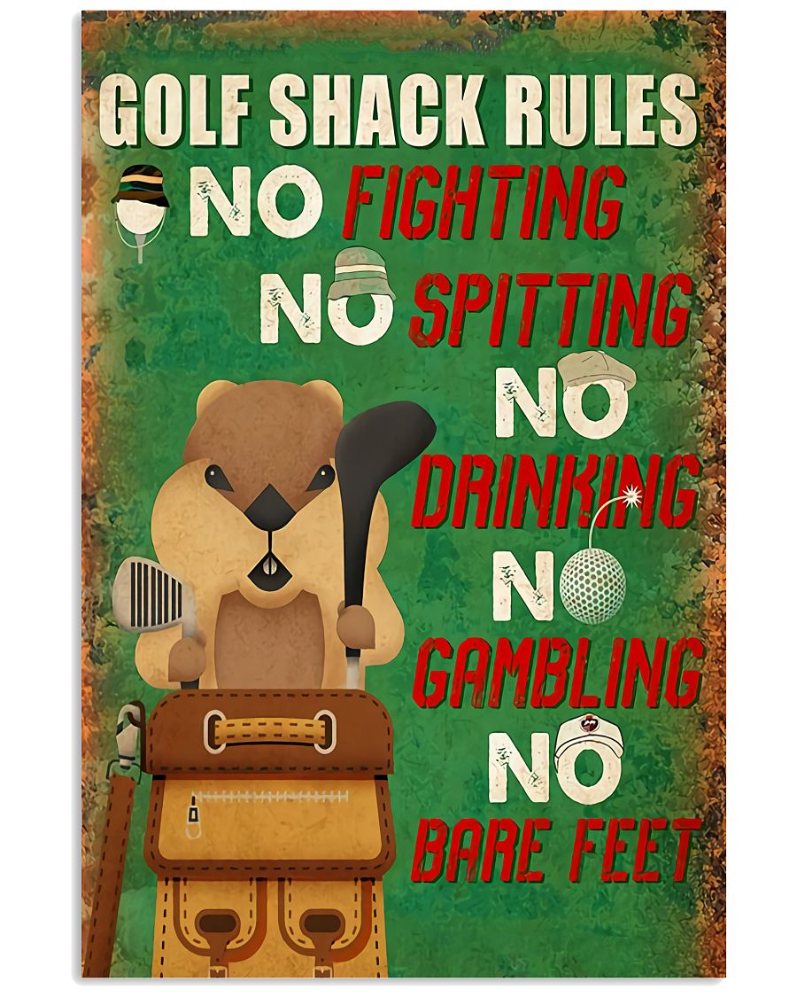 Golf Shack Rules No Fighting No Spitting Poster