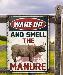Highland Cattle Wake Up And Smell The Manure Poster