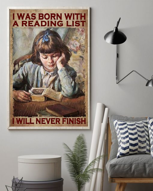 Adult I Was Born With The Reading List Girl Poster