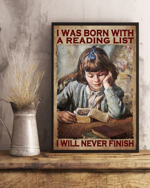Nice I Was Born With The Reading List Girl Poster