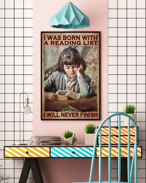 Limited Edition I Was Born With The Reading List Girl Poster