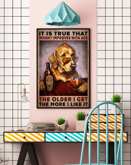 Top Rated It Is True That Whisky Improves With Age Dog Poster