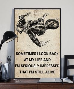 Free Ship Motorcycles - Sometimes I Look Back At My Life Poster