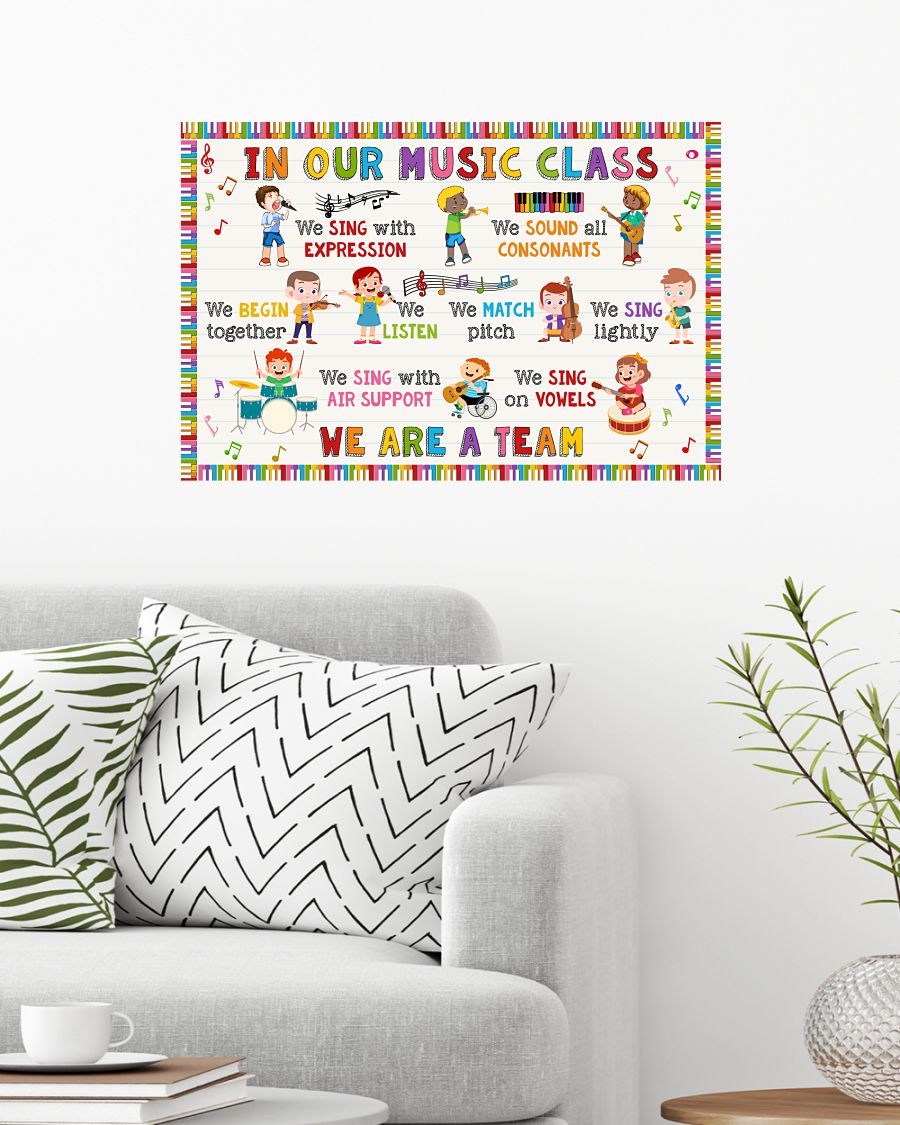 Free Music In Our Music Class We Are A Team Poster