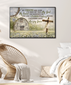 My Chains Are Gone Jesus Landscape Poster b