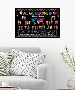 Discount Personalized Classroom Poster All Are Welcome In Class Poster