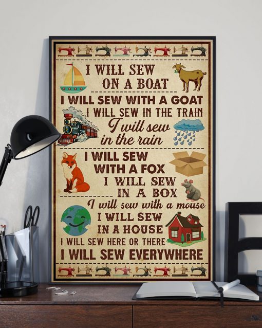 Unique Sewing I Will Sew Everywhere Poster