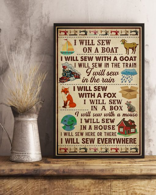 Beautiful Sewing I Will Sew Everywhere Poster