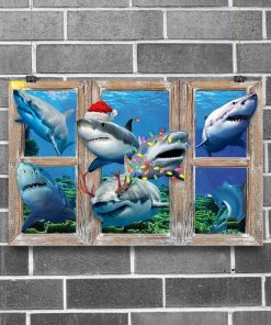 Wonderful Shark Window Christmas Poster