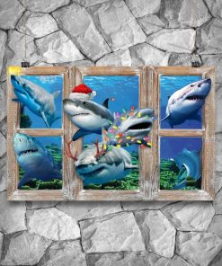Top Selling Shark Window Christmas Poster