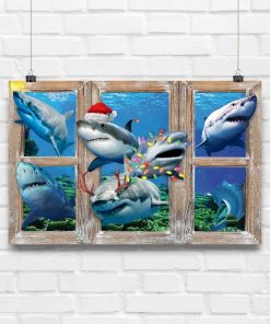 Buy In US Shark Window Christmas Poster