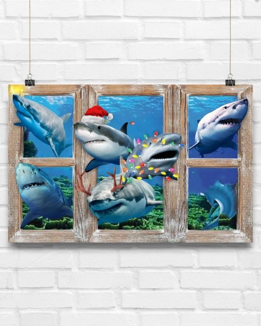 Buy In US Shark Window Christmas Poster