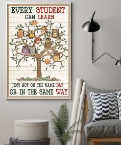 Review Teacher Every Student Can Learn Owls Poster