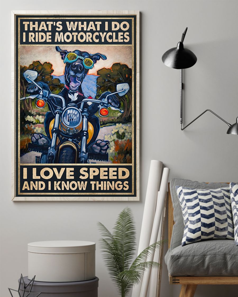 Mother's Day Gift That's What I Do I Ride Motorcycles Dog Poster