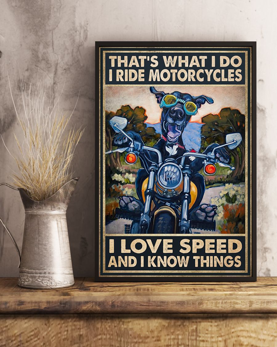 Unisex That's What I Do I Ride Motorcycles Dog Poster