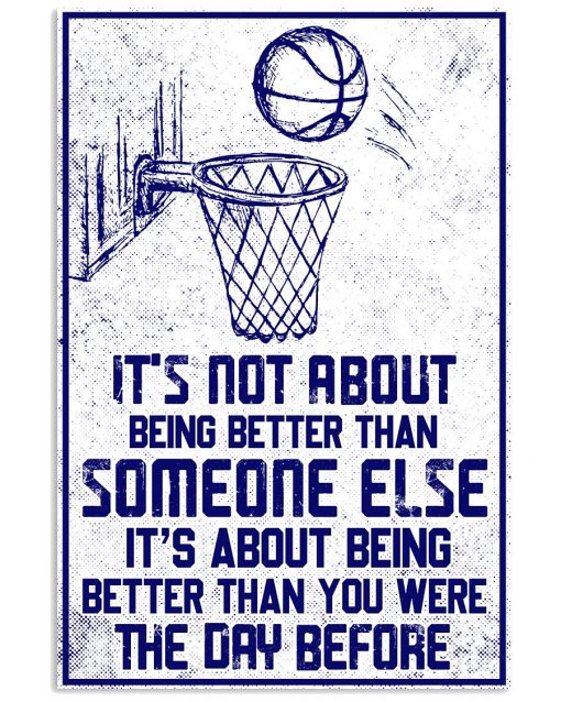 Basketball It's Not About Being Better Than Someone Else Poster