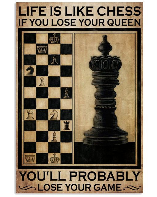 Life Is Like Chess If You Lose Your Queen Poster