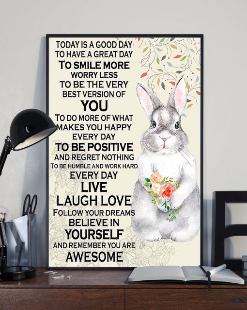 eBay Rabbit Believe In Yourself And Remember You Are Awesome Poster
