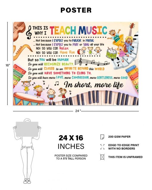 Amazon This Is Why I Teach Music - Music Class Poster