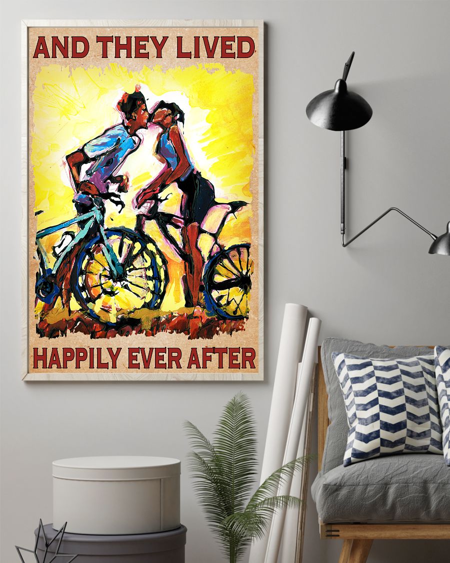 All Over Print Bicycle And They Lived Happily Ever After Poster