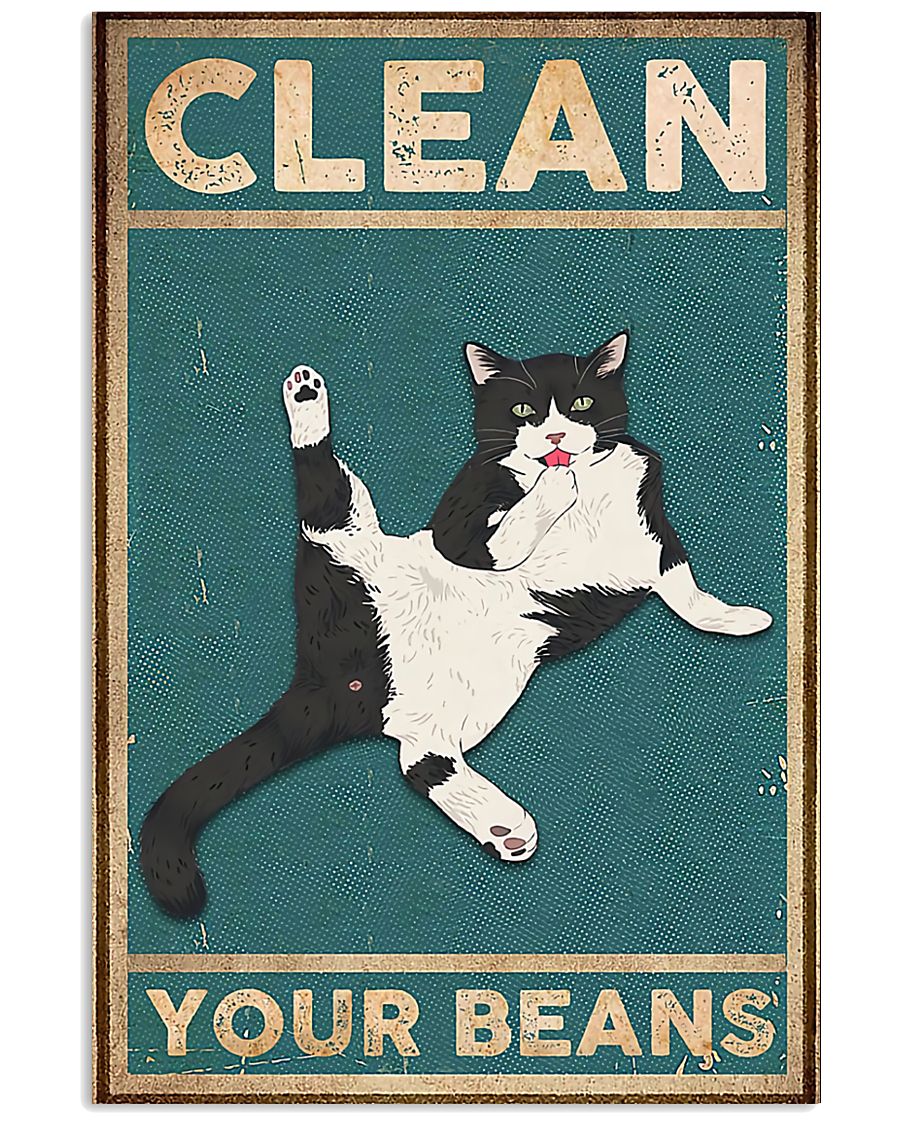 Clothing Clean Your Beans Cat Poster