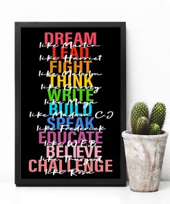 Free Ship Dream Lead Fight Think  Like Famous Person Poster