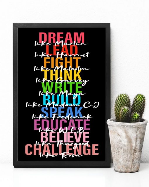 Free Ship Dream Lead Fight Think  Like Famous Person Poster