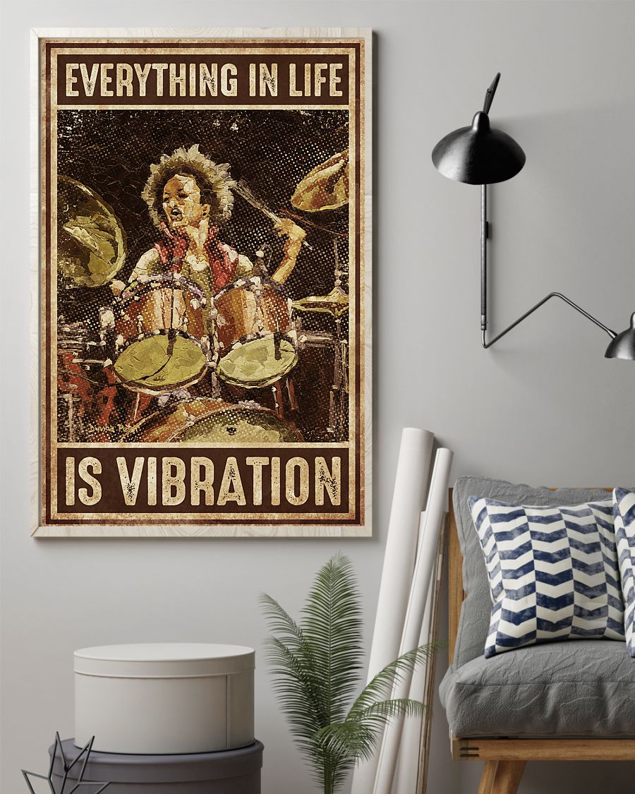 Drop Shipping Drummer Everything In Life Is Vibration Poster