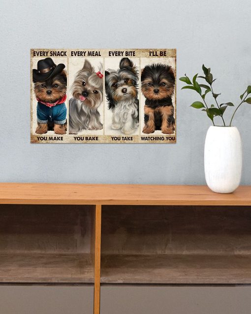 Vibrant Every Snack You Make Every Meal You Bake Cute Puppies Poster