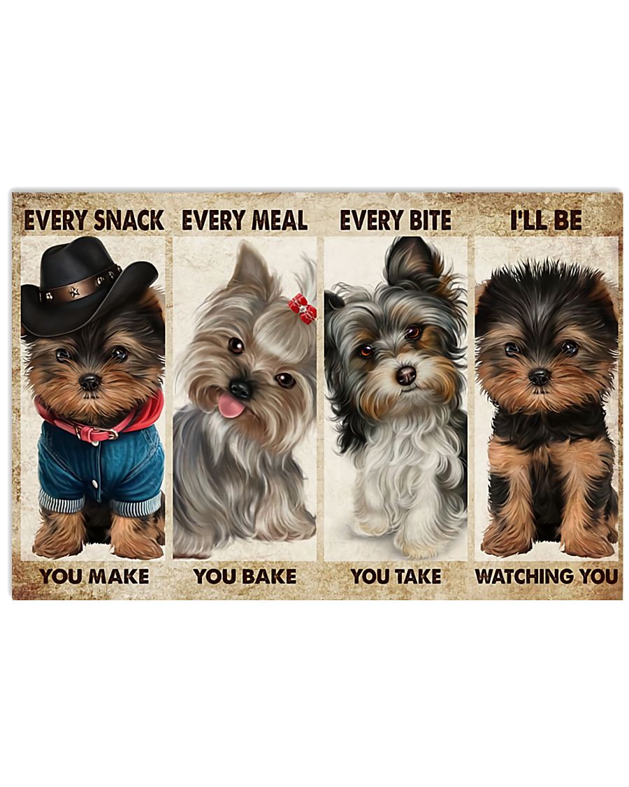 Free Every Snack You Make Every Meal You Bake Cute Puppies Poster