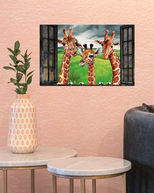 Fast Shipping Giraffe Garden Window Poster