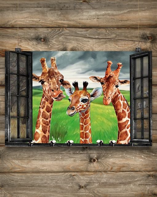 Best Shop Giraffe Garden Window Poster