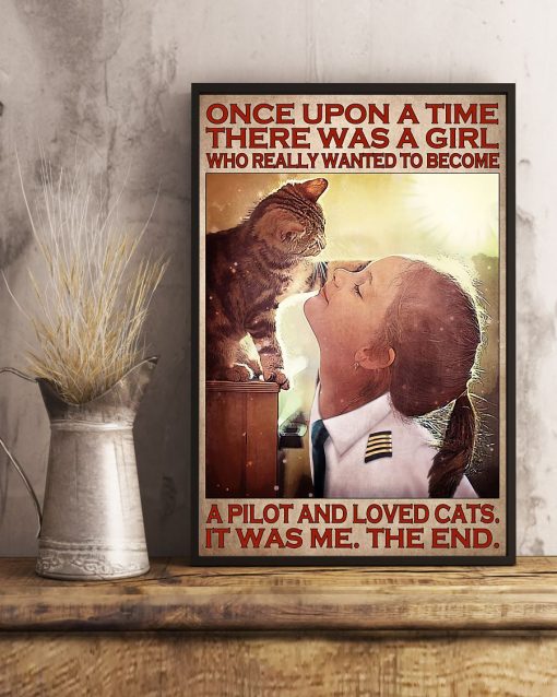 Hot Girl Who Really Wanted To Become A Pilot And Loved Cats Poster