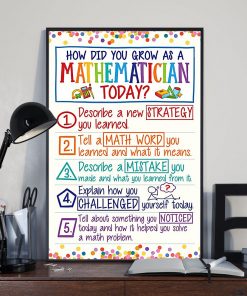 Vibrant How Did You Grow As A Mathematician Today Poster