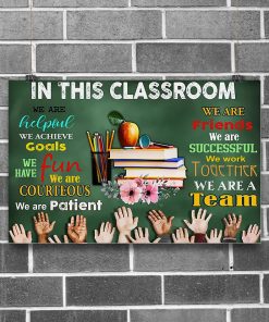 Handmade In This Class We Are Helpful We Achieve Goals Poster