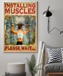 Buy In US Installing Muscles Please Wait Weight Lifting Poster