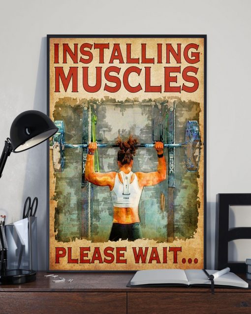 Review Installing Muscles Please Wait Weight Lifting Poster