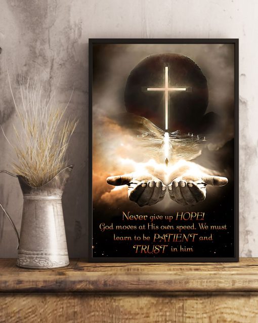 Amazing Never Give Up Hope Christian Jesus Cross Poster