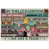 Owls In This Classroom We Are Important We All Belong We Are A Team Poster