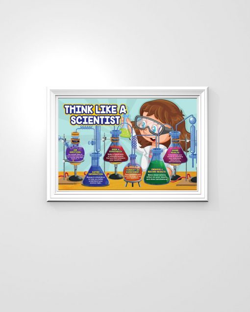 Review Science Teacher - Little Baby Girl Scientist - Think Like A Scientist Poster