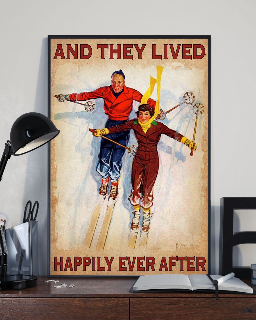 Amazing Skiing Couple And They Lived Happily Ever After Poster