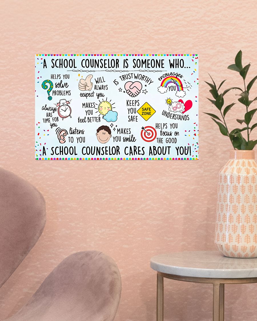 Real Teacher A School Counselor Is Someone Who Poster