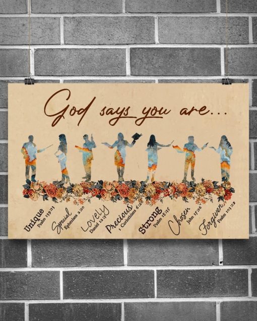 Great artwork! Teacher God Says You Are Unique Special Lovely Poster