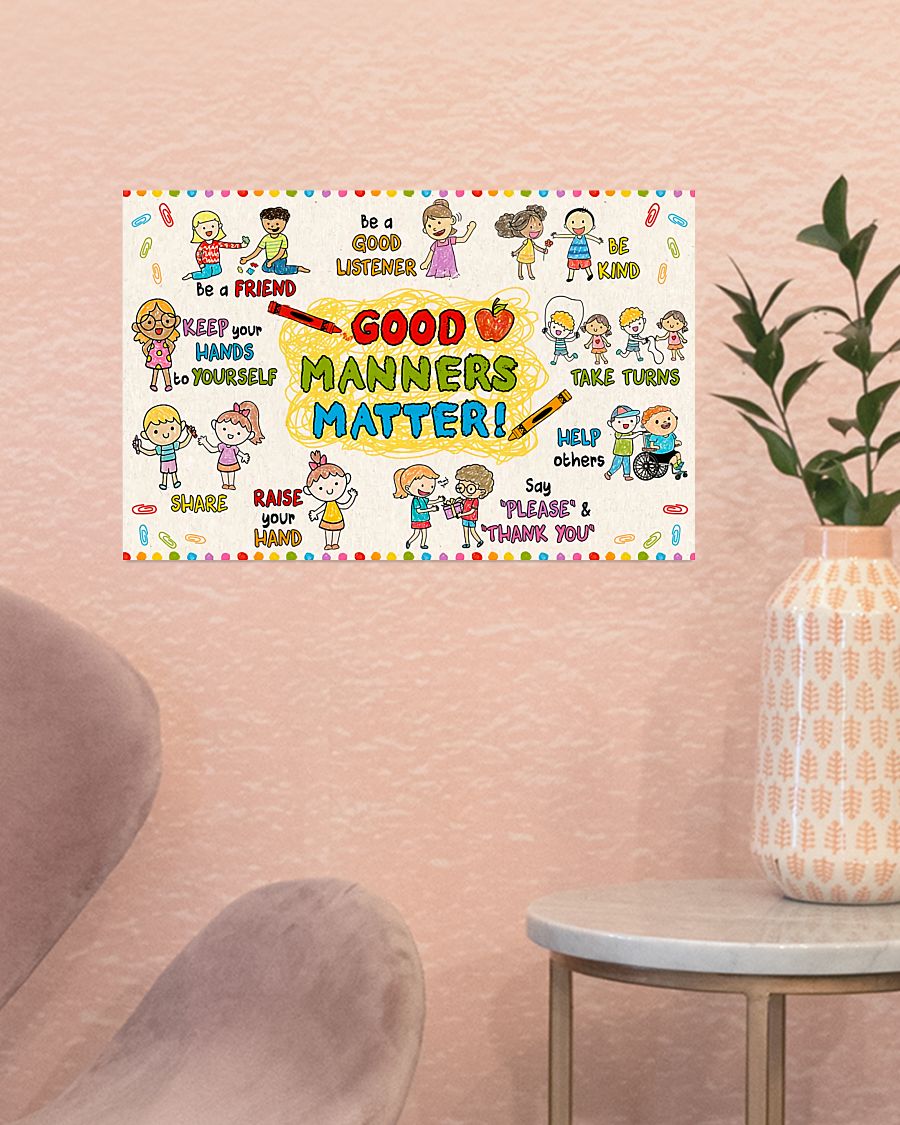 Fast Shipping Teacher Good Manners Matter Poster