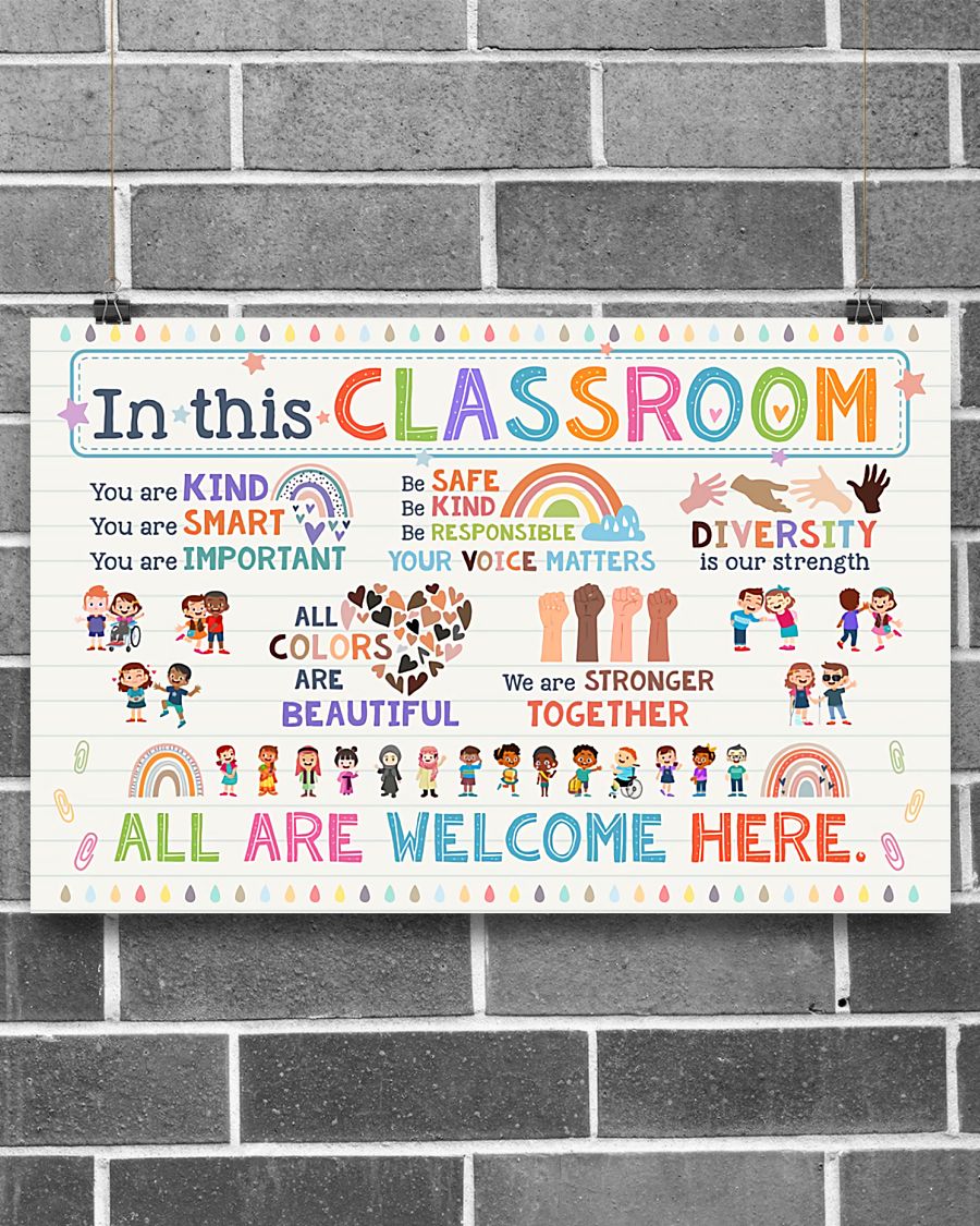 Best Gift Teacher In This Classroom All Are Welcome Here Poster