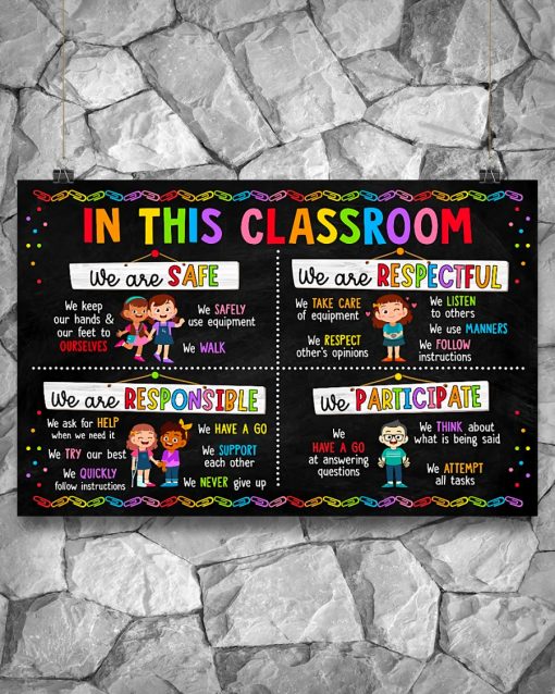 Great Quality Teacher In This Classroom We Are Safe We Are Respectful Poster