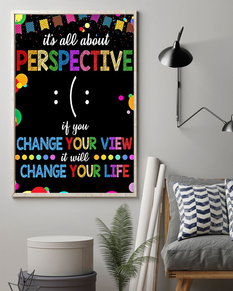 Esty Teacher It's All About Perspective If You Change Your View It Will Change Your Life Poster